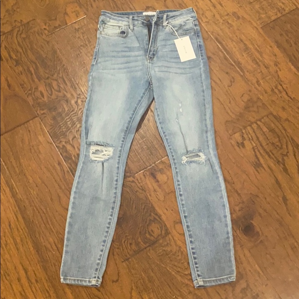 Cello High Rise Distressed Jeans